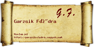 Garzsik Fédra névjegykártya